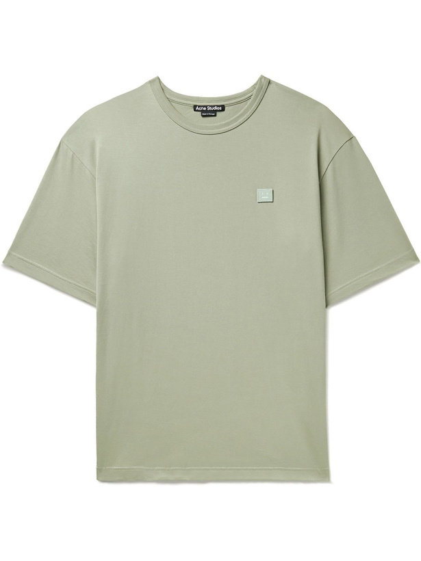 Photo: Acne Studios - Exford Oversized Logo-Appliquéd Cotton-Jersey T-Shirt - Green