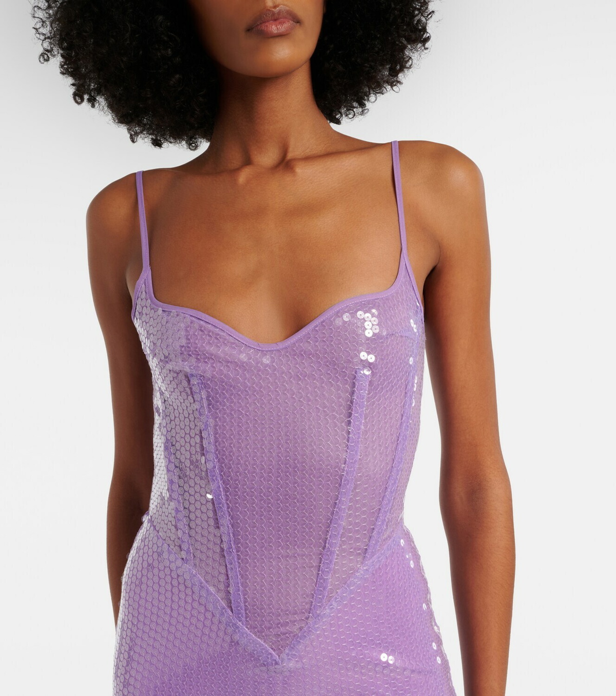 David Koma Sequined corset gown