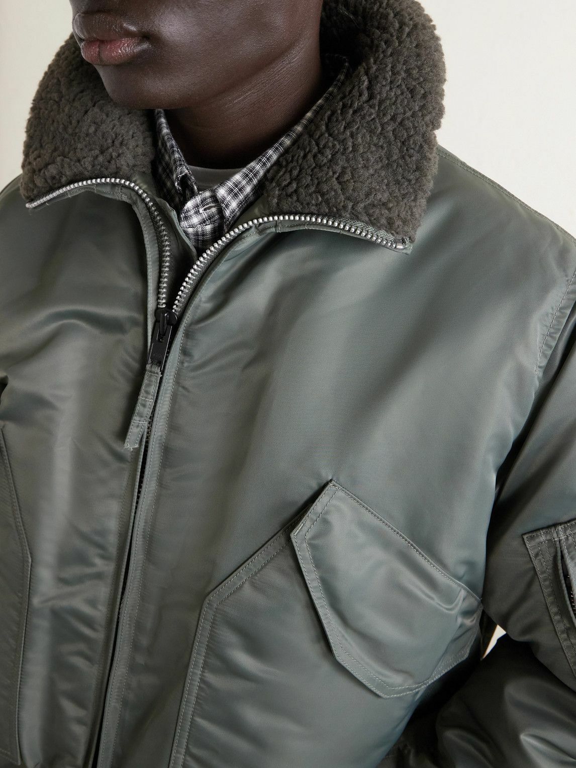 WTAPS - Padded Fleece-Trimmed Shell Jacket - Green WTAPS
