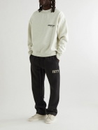 FEAR OF GOD ESSENTIALS - Logo-Flocked Cotton-Blend Jersey Sweatshirt - Neutrals