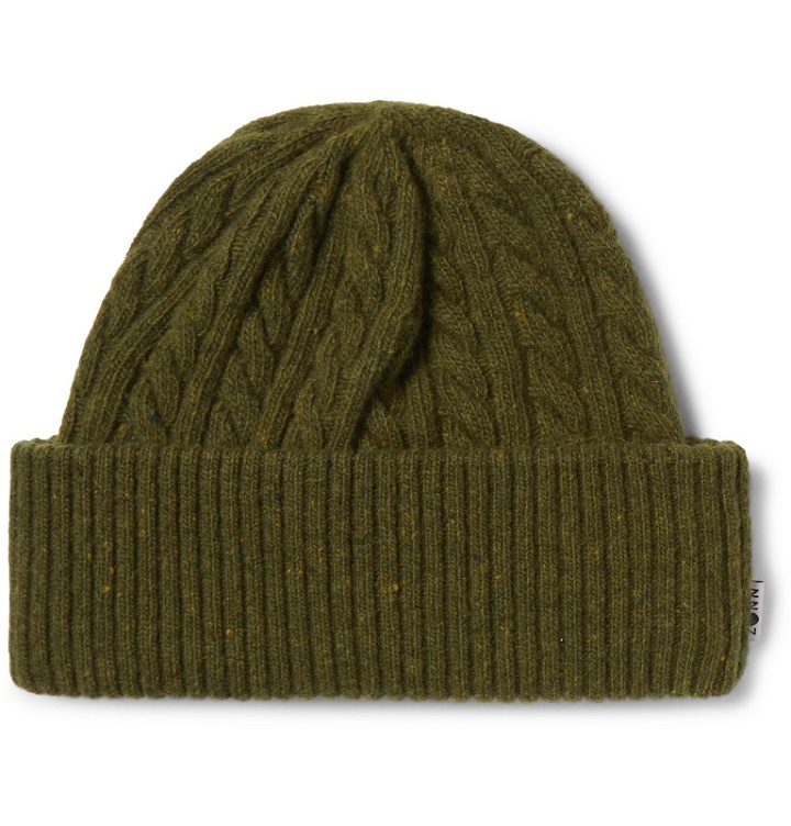 Photo: NN07 - Cable-Knit Wool-Blend Beanie - Green
