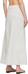 Baserange Off-White & Blue Arthur Denim Maxi Skirt