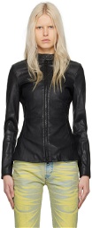 Diesel Black L-Sory-N1 Leather Jacket