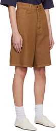 JW Anderson Brown Aged Denim Shorts