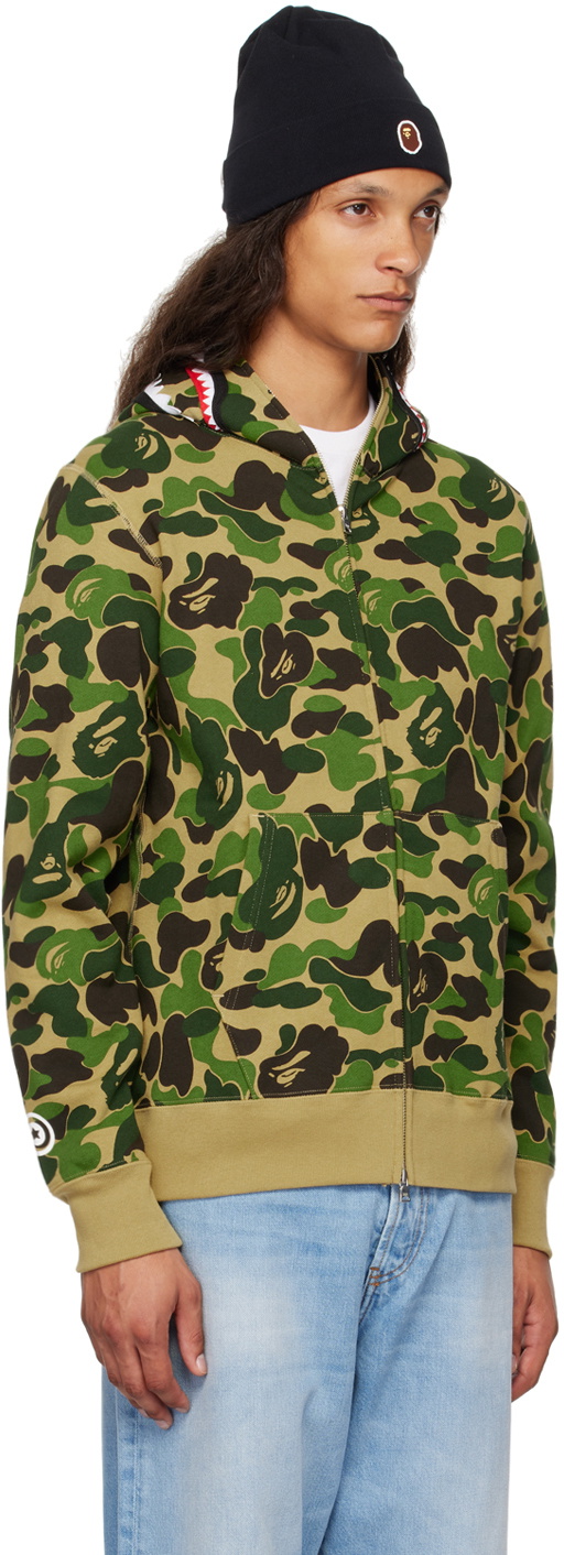 BAPE Green ABC Camo Shark Full Zip Hoodie A Bathing Ape