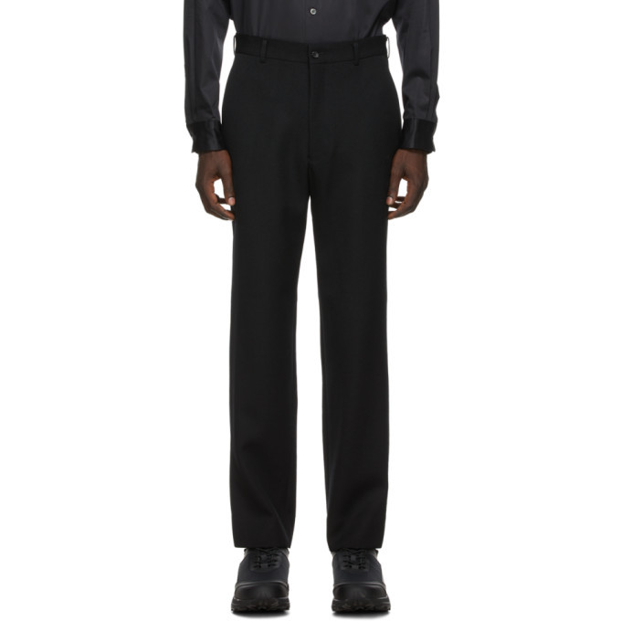 Comme des Garcons Homme Plus Black Wool Gabardine Trousers Comme