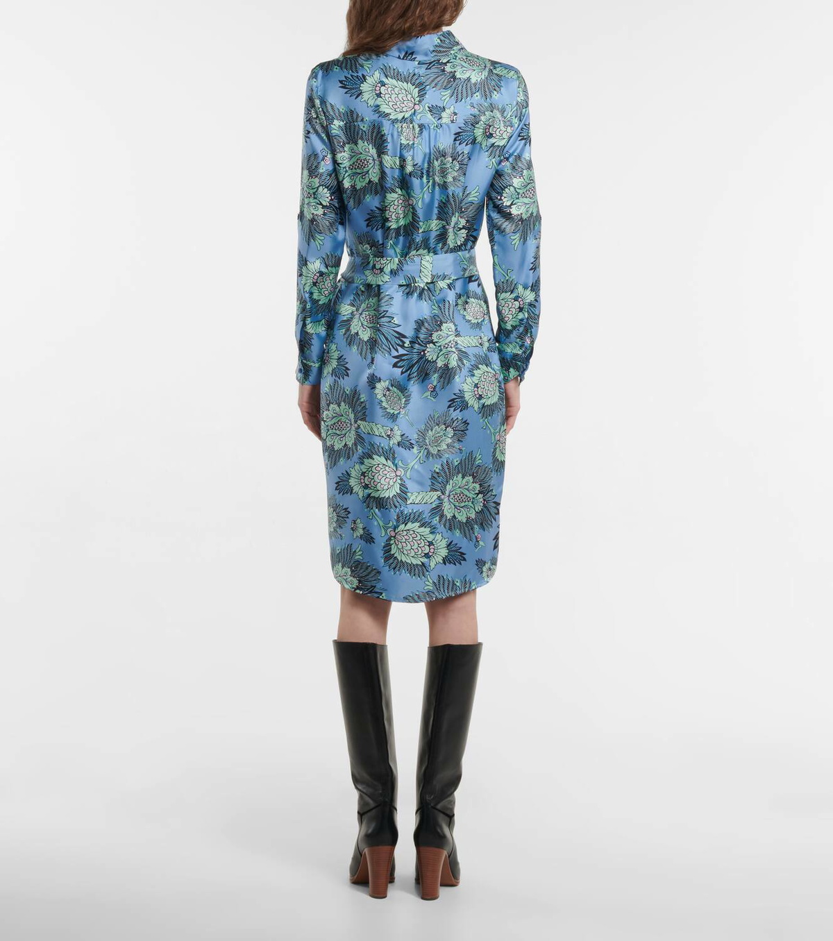 dvf prita shirt dress DVF Prita Dress in Abstract Butterfly Navy