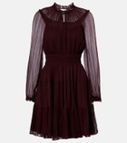 Ulla Johnson Ava tie-neck silk chiffon minidress