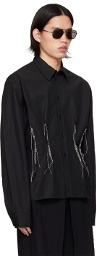 AIREI Black Pinched Seam Shirt
