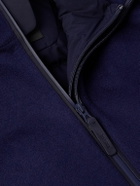 Zegna - Convertible Leather-Trimmed Oasi Cashmere Hooded Ski Jacket and Quilted Down Gilet - Blue