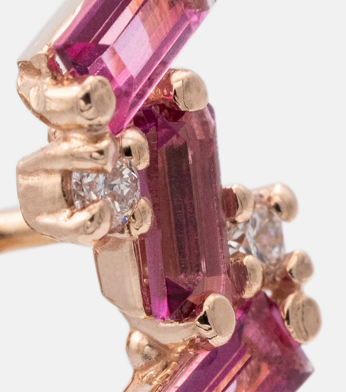 Suzanne Kalan - 14kt rose gold earrings with diamonds and topaz