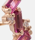 Suzanne Kalan - 14kt rose gold earrings with diamonds and topaz