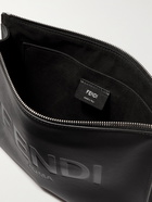 FENDI - Flat Logo-Debossed Leather Pouch