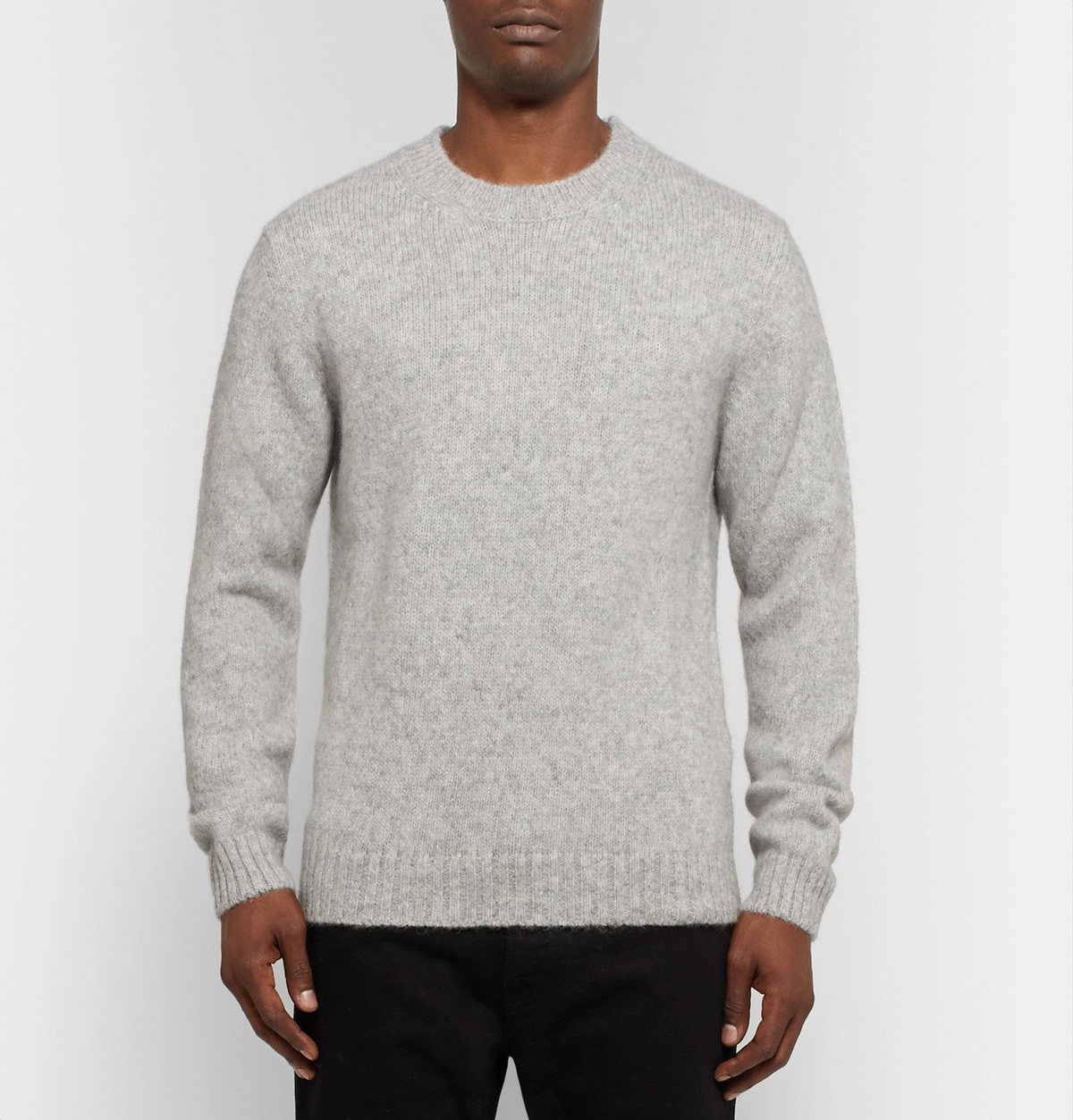 SALLE PRIVÉE - Jakob Slim-Fit Mélange Alpaca-Blend Sweater - Gray