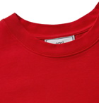 AMI - Logo-Appliquéd Cotton-Jersey T-Shirt - Red