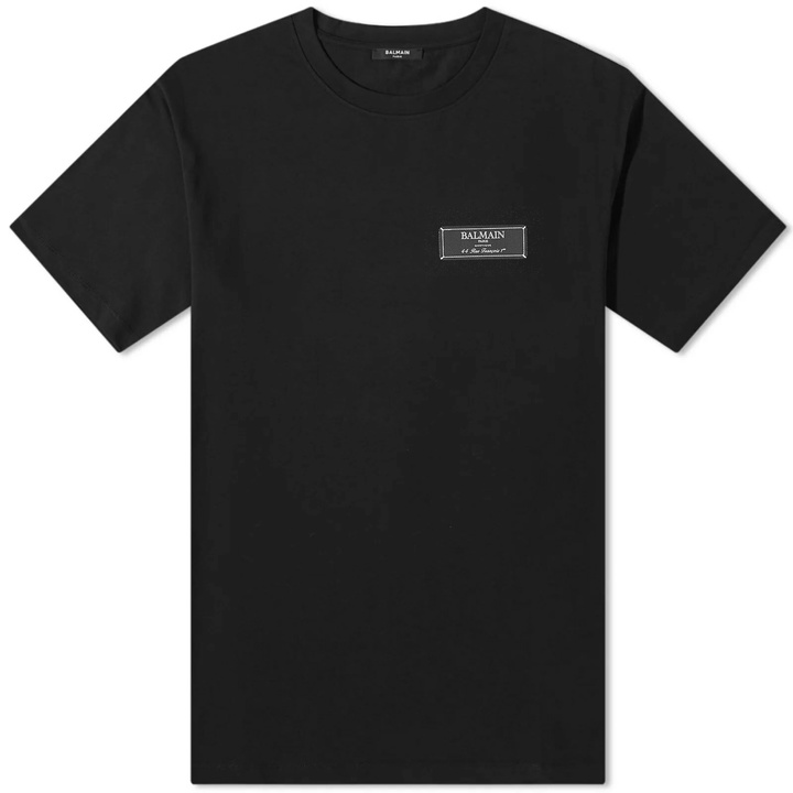 Photo: Balmain Men's Label T-Shirt in Black