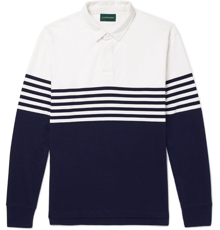 Photo: J.Crew - Kyle Twill-Trimmed Striped Cotton-Jersey Polo Shirt - Men - Navy