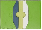 Acne Studios Green Leather Bifold Card Holder