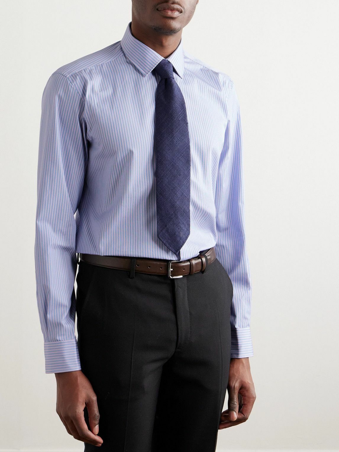 Charvet - Striped Cotton Oxford Shirt - Blue Charvet