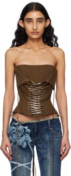 Fancì Club Brown Savannah Lace-Up Corset
