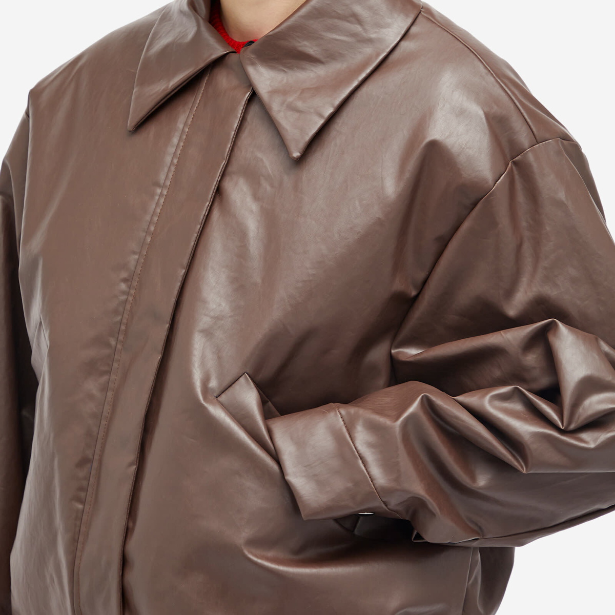 KASSL Editions Women's kassl Bomber Short Oil Jacket in Dark Brown