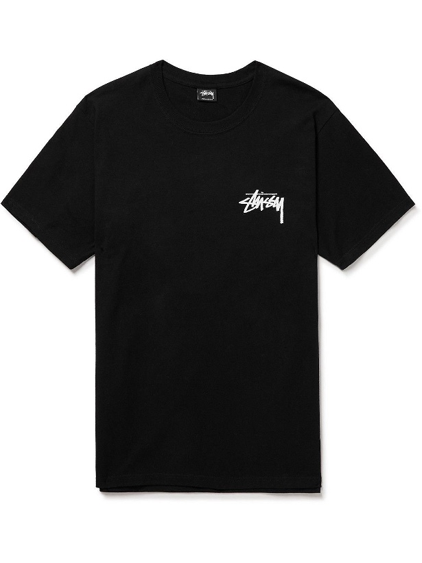 Photo: Stussy - Energy Printed Cotton-Jersey T-Shirt - Black