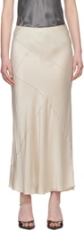 Silk Laundry Off-White Splice Maxi Skirt