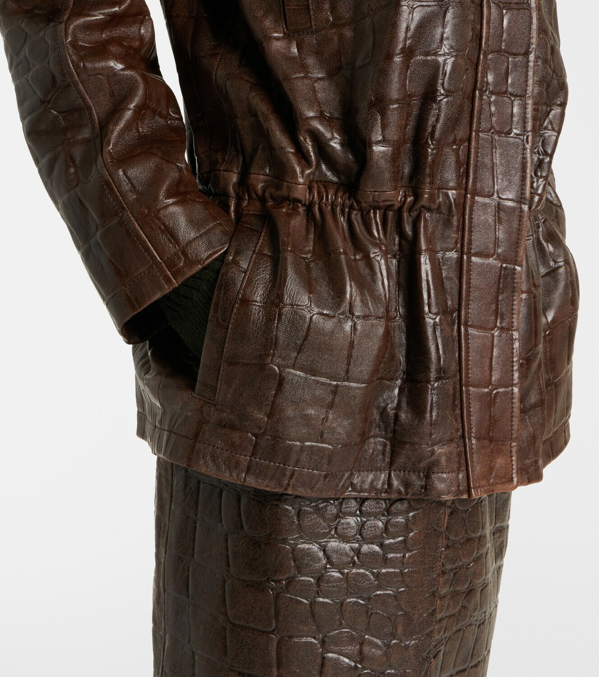 Emilia Wickstead Norcutt croc-effect leather jacket