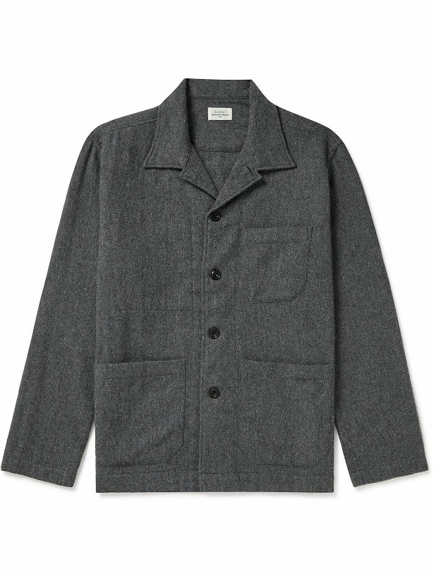 Photo: Hartford - Perry Recycled Wool-Blend Flannel Overshirt - Gray