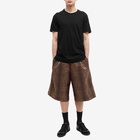 Dries Van Noten Men's Leopard Print Elasticated Waist Shorts in Camel