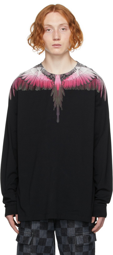 Photo: Marcelo Burlon County of Milan Black & Pink Wings Long Sleeve T-Shirt
