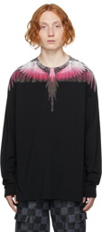 Marcelo Burlon County of Milan Black & Pink Wings Long Sleeve T-Shirt