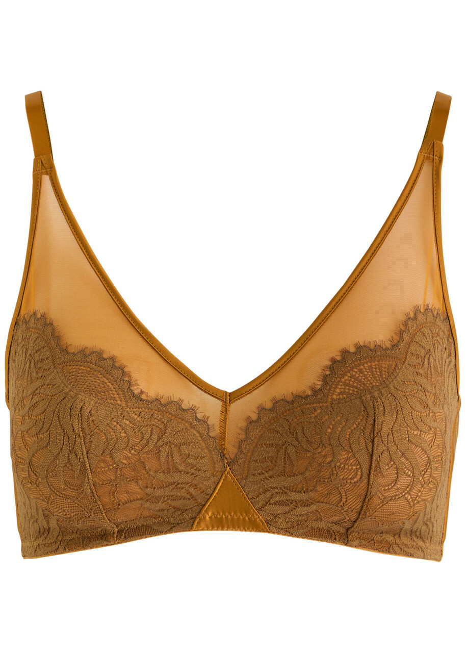 Hanro Gale Satin-stretch Soft-cup bra Gold