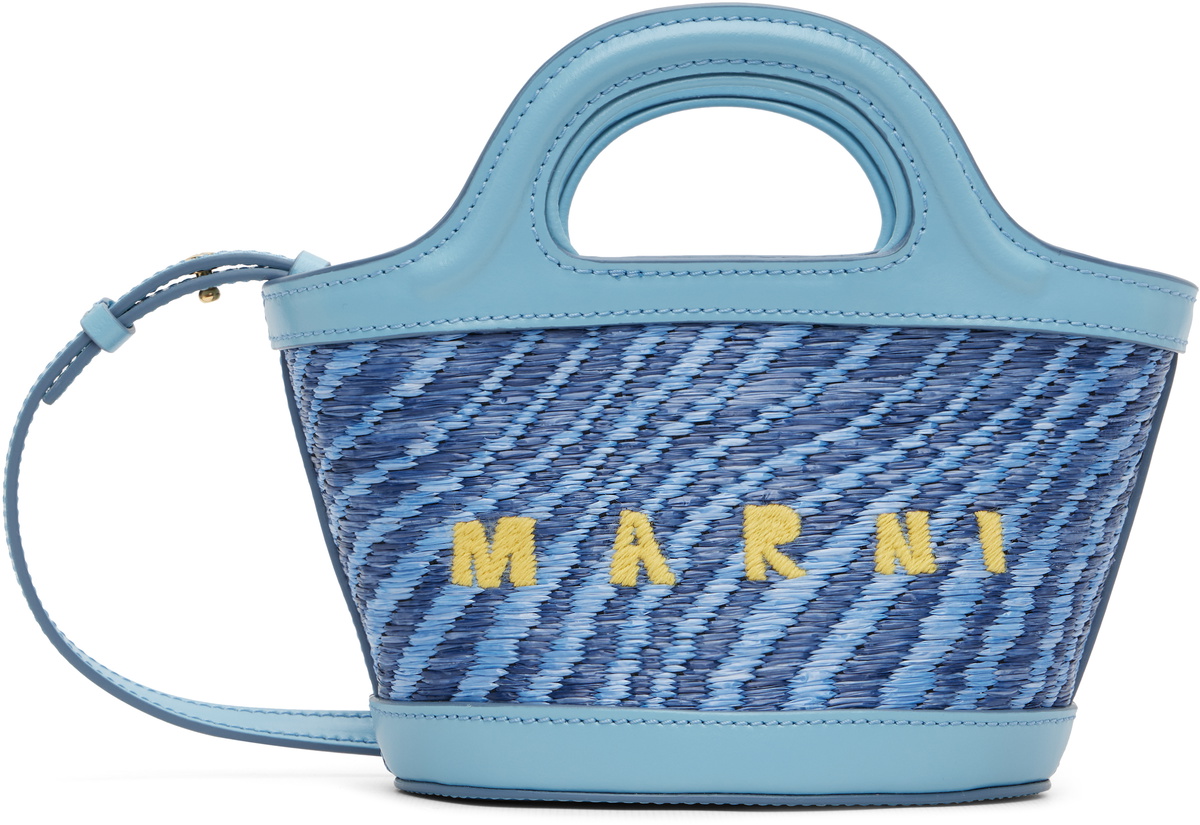 Marni Blue Wavy Tropicalia Micro Tote