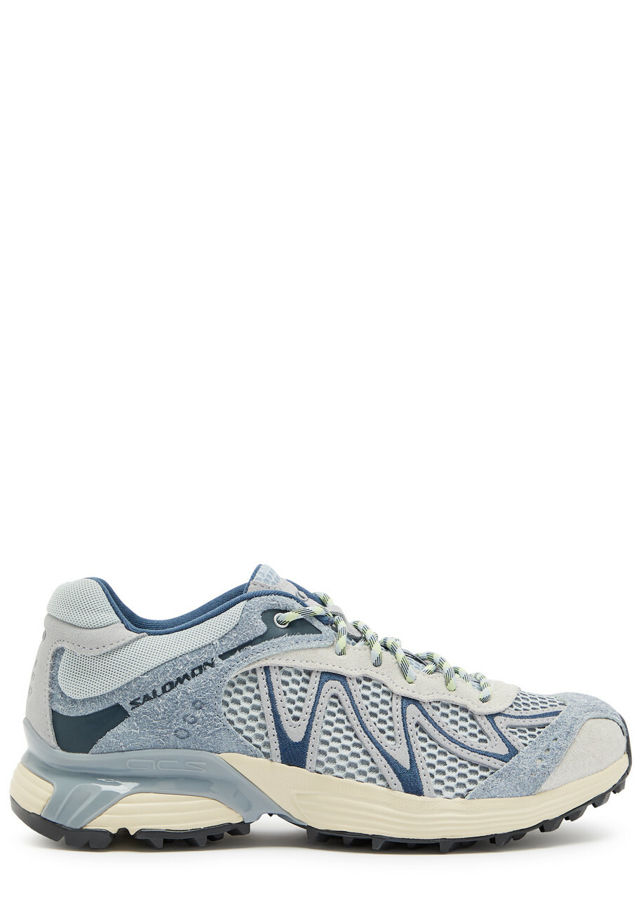 Salomon Xt-whisper Embroidery Panelled Mesh-knit Sneakers Blue