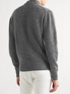 TOM FORD - Slim-Fit Brushed Cashmere, Mohair and Silk-Blend Mock-Neck Sweater - Gray