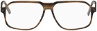 ZEGNA Brown Rectangular Glasses