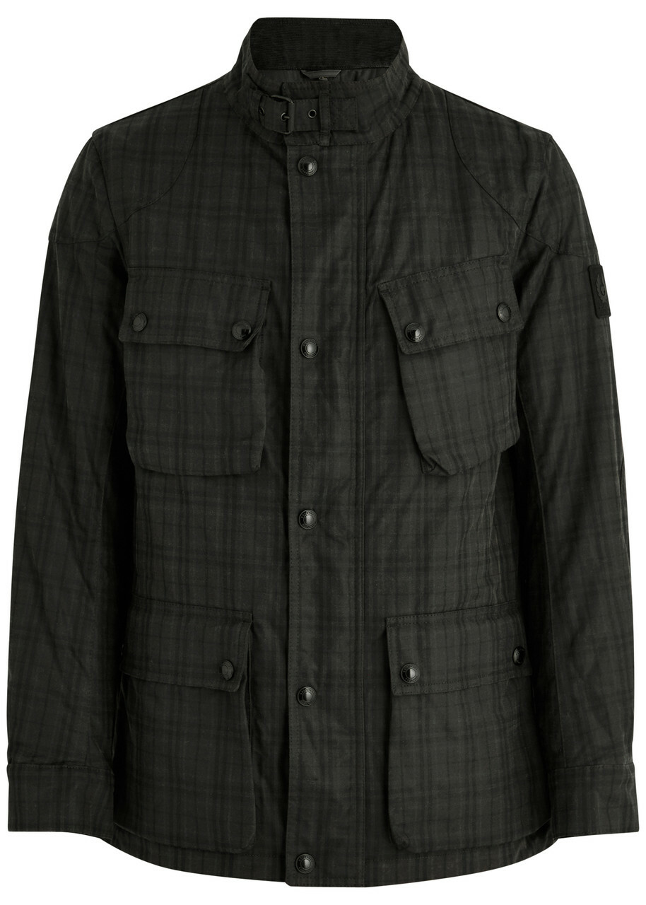 Belstaff Trialmaster Checked Waxed Cotton Jacket Black Belstaff