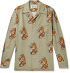 Wacko Maria - Tim Lehi Printed Camp-Collar Lyocell Shirt - Green