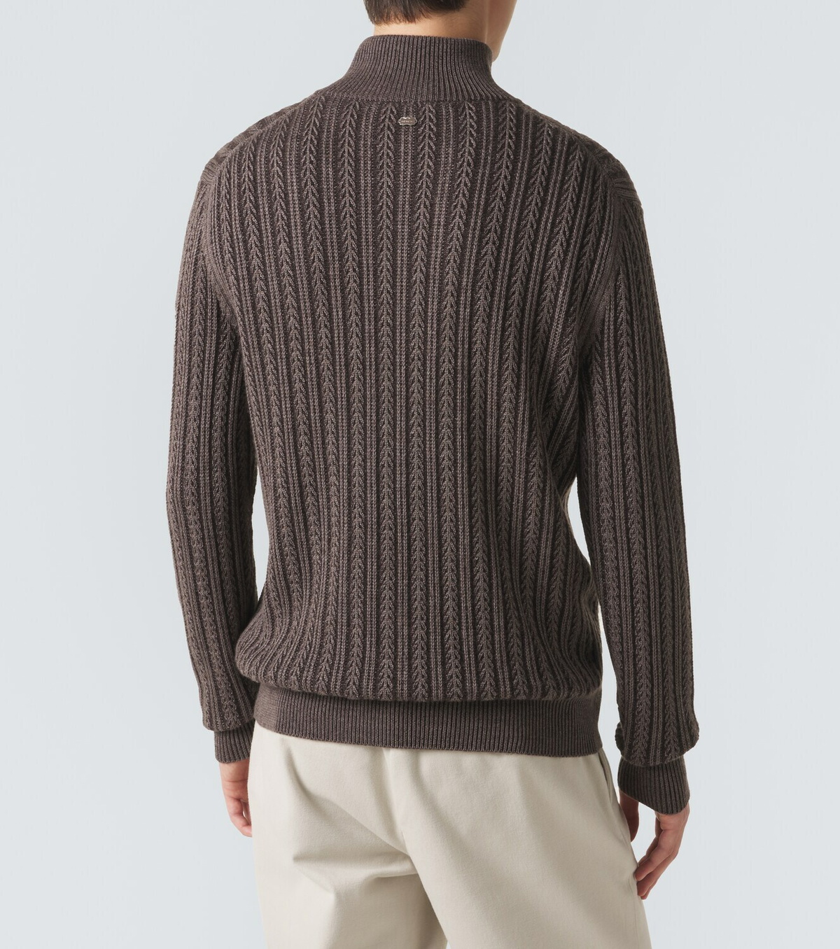 Agnona Cashmere, wool, and silk half-zip sweater