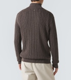 Agnona Cashmere, wool, and silk half-zip sweater