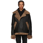 Yves Salomon Black and Brown Shearling Jacket