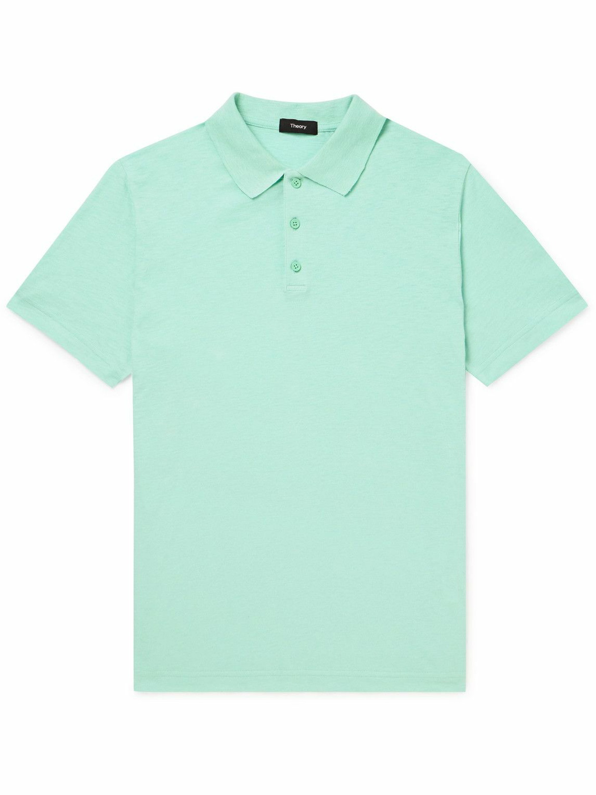 Theory - Bron Slub Cotton-Jersey Polo Shirt - Green Theory