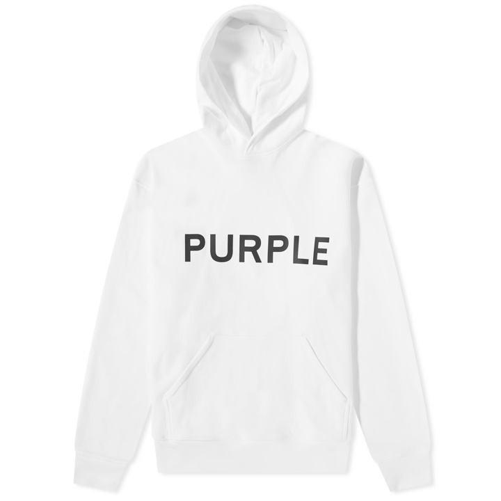 Photo: Purple Brand Men's Logo Popover Hoody in White