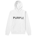 Purple Brand Men's Logo Popover Hoody in White