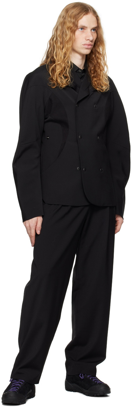 CMMAWEAR Black Darted Double Blazer
