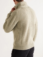 Massimo Alba - Bergen Ribbed Wool, Yak and Cashmere-Blend Zip-Up Cardigan - Neutrals