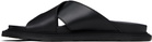 Moschino Black Leather Sandals