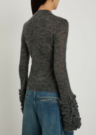 Alaïa Ruffled Mohair-blend top Grey