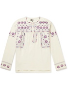 Isabel Marant - Embroidered Cotton Shirt - Neutrals